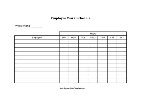 Employee Daily Work Schedule Template For Your Needs