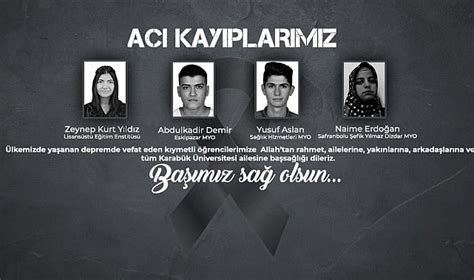 Karabük Üniversitesi nden 4 öğrenci depremde hayatını kaybetti Genel