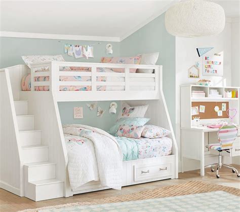 Recommended weight capacity twin bottom bed: Belden Single-Over-Double Stair Loft Bed | Pottery Barn ...