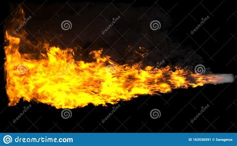 Animated Realistic Streams Of Fire With Black Smoke