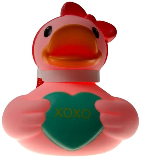 Infantino Pink Heart Rubber Ducky Duckie Fun Time Duck Brand New 3