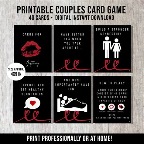 Printable Sex Card Game For Couples Intimate Card Game Anniversary Gift Naughty Game Etsy