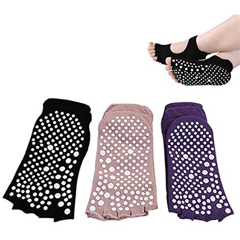 Pack Premium Yoga Socks Non Slip Skid Pilates Barre With Grips For Women Click Image To
