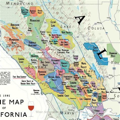 De Long カリフォルニア ワインマップ Wine Map Of California Uh107mp Uh107mpワイン