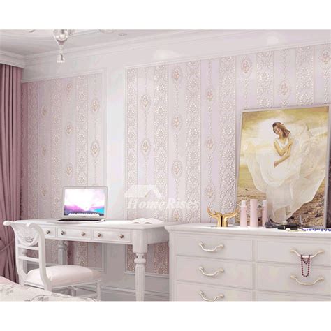 Pastoral Wallpaper Living Room 3d Warm Bedroom Background Flower Striped