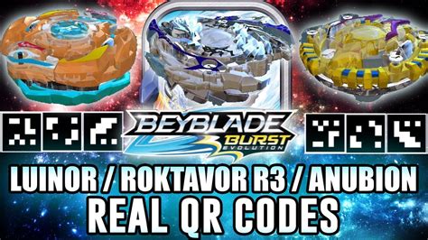 QR CODES LUINOR L2 ROKTAVOR R3 ANUBION A2 BEYBLADE BURST APP QR CODES