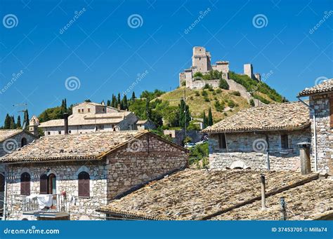 panoramic view of assisi umbria italy stock image image of hillside landscape 37453705