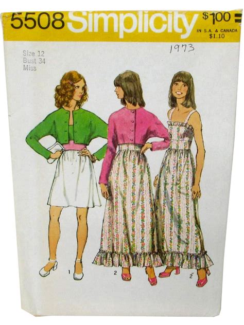 Retro 70s Sewing Pattern 70s Simplicity Pattern No 5508 Misses