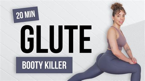 20 Min Glute Booty Killer Workout No Equipment No Repeat Hiit Home Workout No Talking Youtube