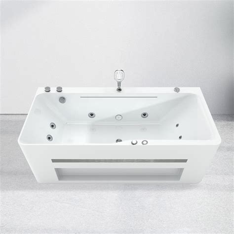 Luxury 60 67 Modern Acrylic Corner Bathtub Rectangular Whirlpool Water Massage 3 Sided Apron