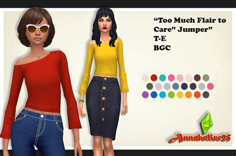 Annabellee25 Too Much Flair To Care Jumper Sims 4 Mm Cc Sims 4 Update