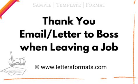 Thank You Email And Letter To Your Boss When Leaving A Job