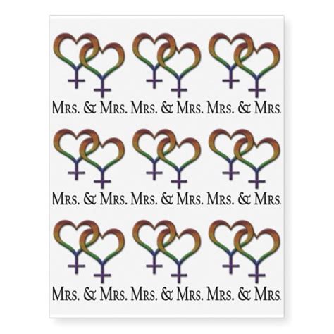 Mrs And Mrs Lesbian Pride Temporary Tattoos Zazzle