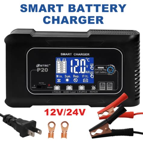 20 Amp Smart Battery Charger 12v20a And 24v10a Lithium Lifepo4 Lead