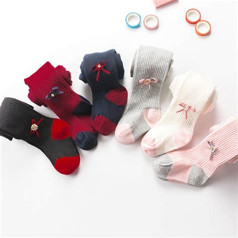 Infant Baby Girl Stockings Newborn Knitted Cotton Warm Lovely Bow