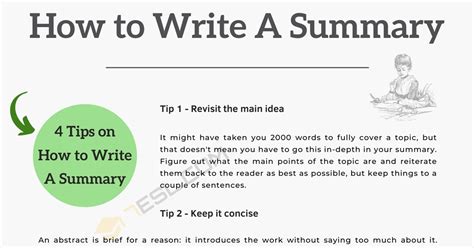 How To Write A Summary 4 Useful Tips For Writing A Summary • 7esl