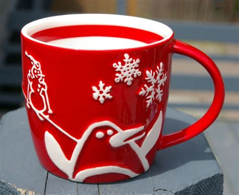 Details About Starbucks Coffee Company 8oz Penguin Holiday 2007 Red