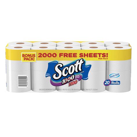 Scott 1000 Toilet Paper Bonus Pack 20 Rolls Walmart Inventory