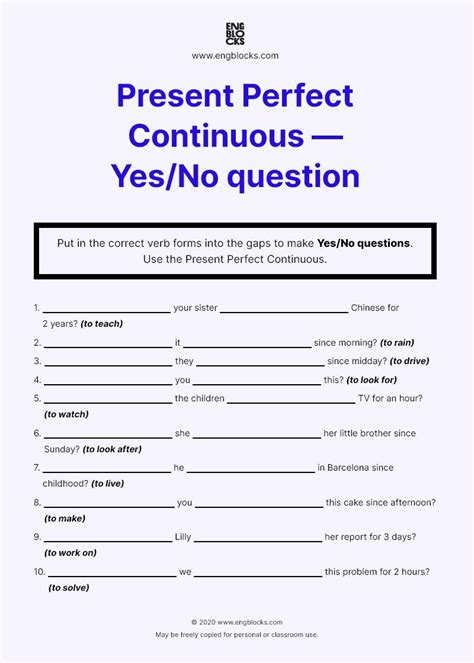 Put In The Correct Verb Forms Into The Gaps To Make Yes No Questions