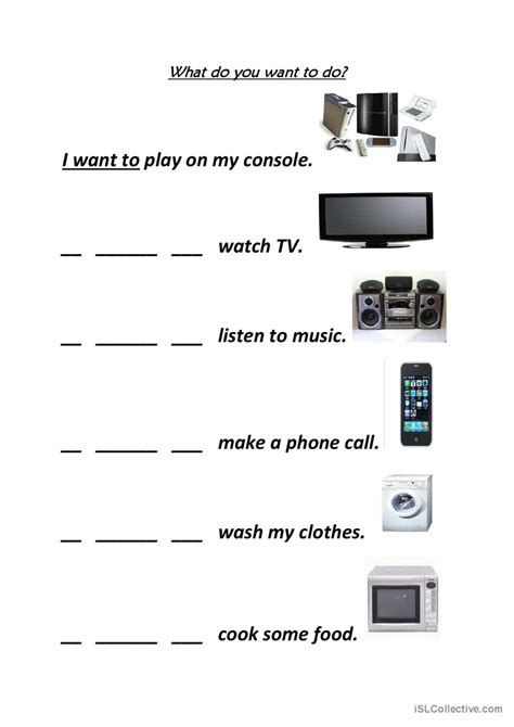 What Do You Want To Do Electronics English Esl Worksheets Pdf And Doc