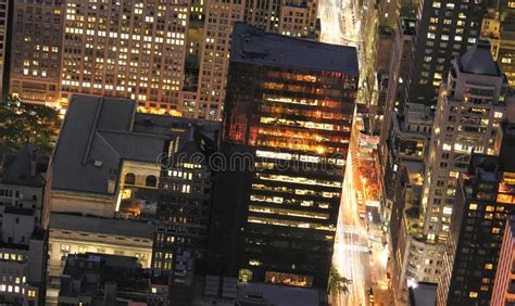 Night View Of New York City Stock Image Image Of Cityscape Office