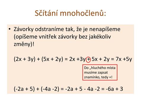 Sčítání lidu probíhá od 27. PPT - Sčítání mnohočlenů PowerPoint Presentation, free ...