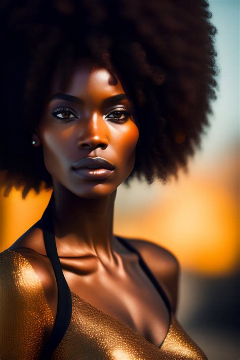 Lexica A Beautiful And Mysterious Melanated Woman With An Afro No Blur Close Up Details