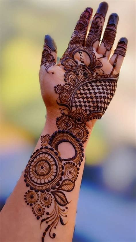 Professional Indo Arabic Mehndi Design Front Hand Hibiscus Flower