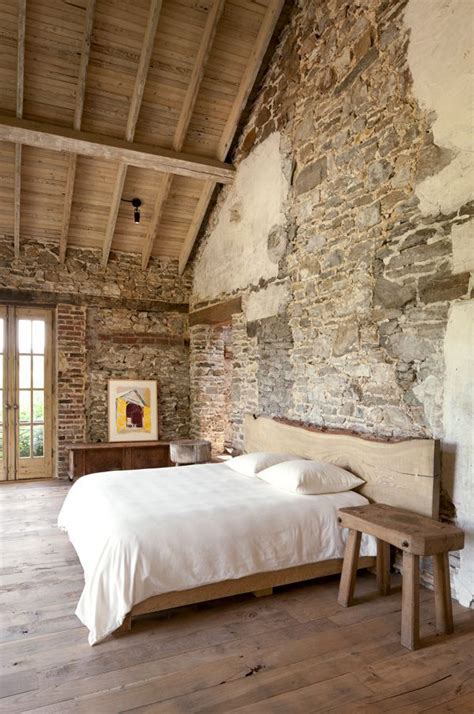 Elements Needed For Creating A Warm Rustic Bedroom Stone Walls