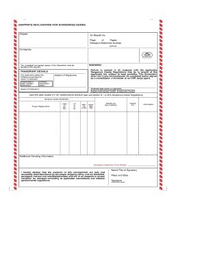 Shippers Declaration Form Fill Out And Sign Printable Pdf Template Images