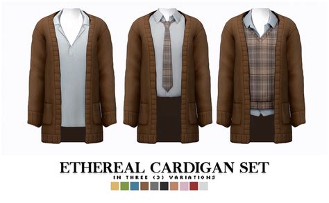 Ethereal Cardigan Set Nucrests Sims 4 Male Clothes Sims 4 Game