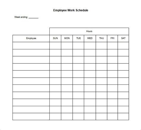 Employee Schedule Template Charlotte Clergy Coalition