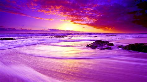 Hd Wallpaper Sky Sea Afterglow Horizon Ocean Shore Sunset Calm
