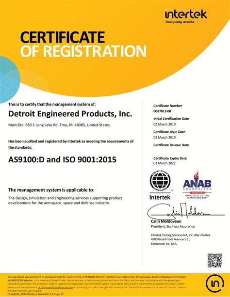 Dep Usa Achieves As9100 Rev D And Iso9001 Quality Certification