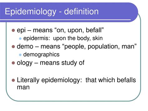 Epidemiology Who Definition