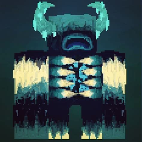 Warden Pixel Art Rminecraft