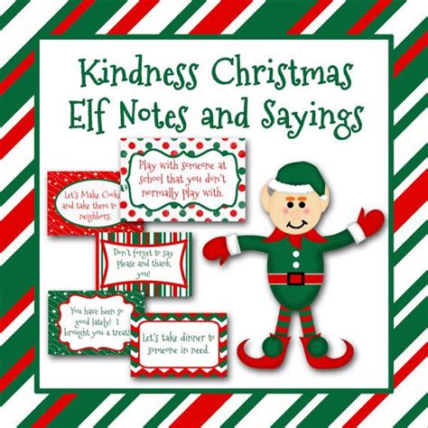 kindness christmas elf notes and sayings printable by oldmarket elf notes christmas elf