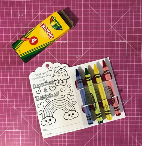 Print & Cut Valentine Crayon Holder SVG Files for Silhouette & Cricut