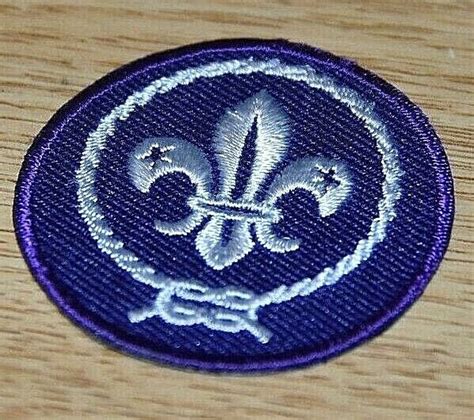 Vtg Official Bsa Boy Cub Scout Purple World Crest Patch Emblem Fleur