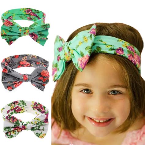 Baby Girl Headbands Polka Dot Ribbon Bow Headband Flower Elastic Infant