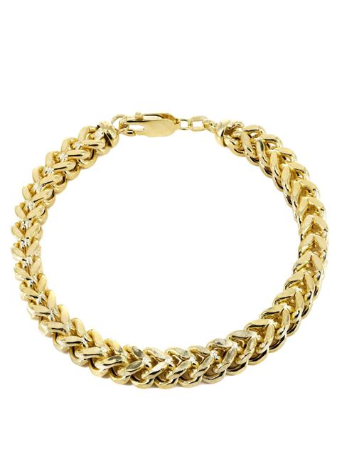 14k Gold Bracelet Hollow Franco Frostnyc