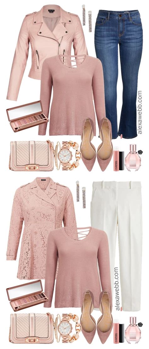 Plus Size Rose Gold Sweater Outfits Alexa Webb