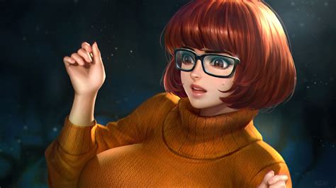 1195887 Velma Dinkley Fan Art Artwork Scooby Doo Short Hair Brunette Thighs Portrait