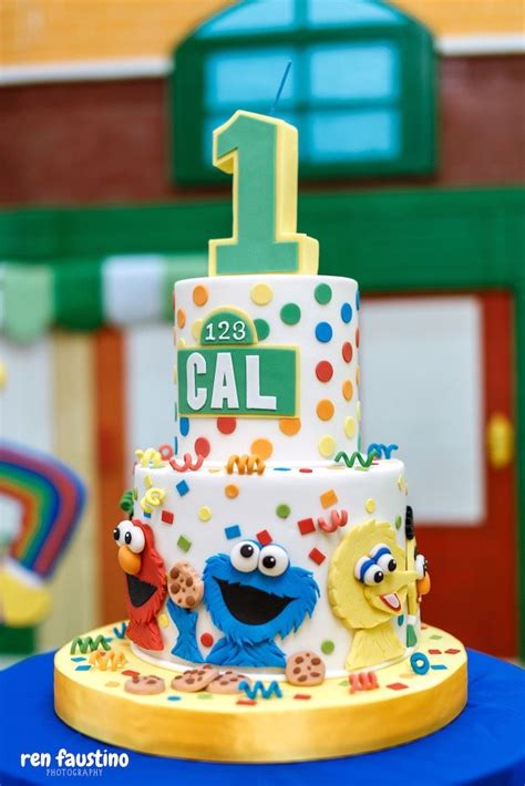 Sesame Street Cake From A Sesame Street Birthday Party On Karas Party
