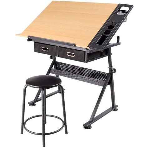 Buy Yaheetech Adjustable Drawing Table With Tiltable Op2 Drawersstool