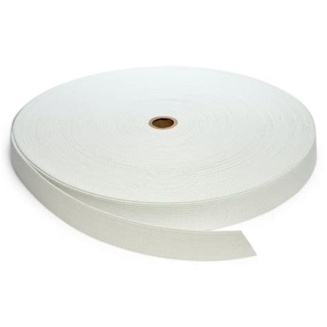 20mm Knitted Elastic 50 Metre Roll White Ackroyd And Adams Ltd