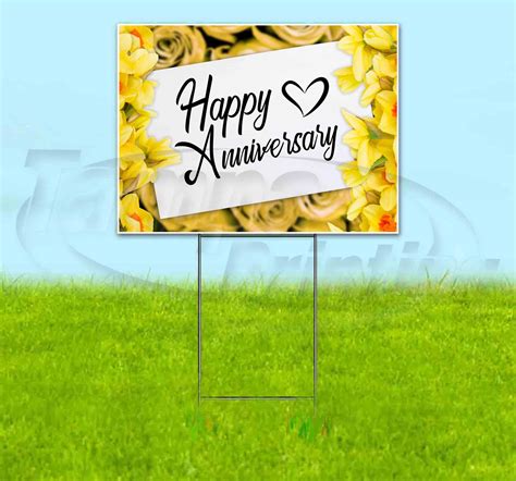 Happy Anniversary 18 X 24 Yard Sign Quantity Discounts Multi