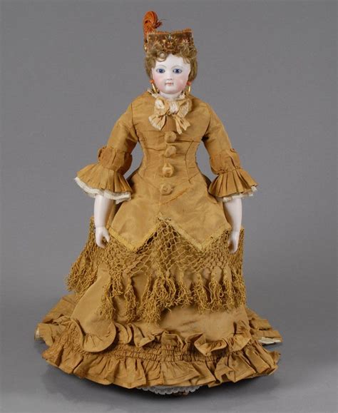 Jumeau Fashion Doll Ca 1870 Wears A Promenade Ensemble And A Stylish