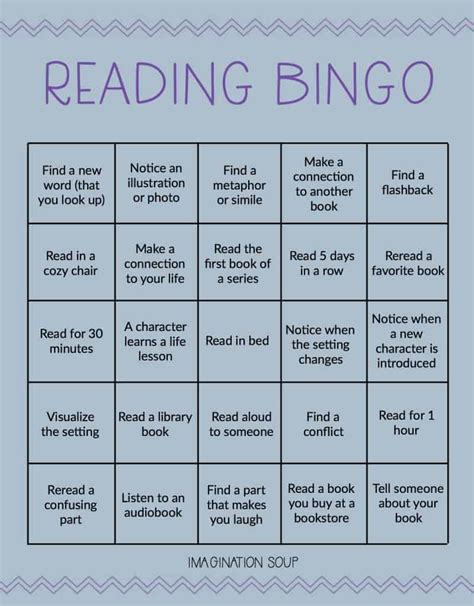 Download A Reading Bingo Game For Your Kids And Students Imagination Soup