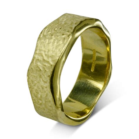 Wide Textured Gold Wedding Band Pruden And Smith